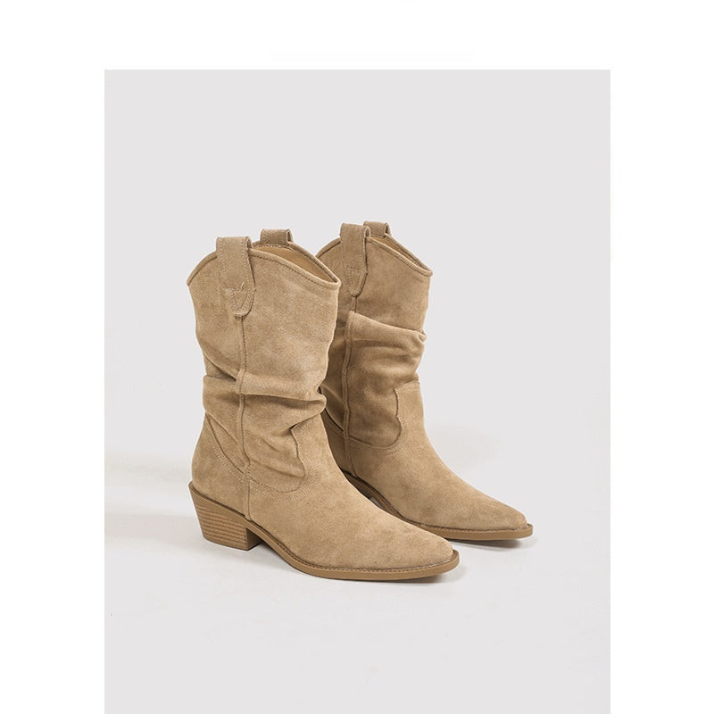 Women's Vintage Chunky Heeled Ankle Boots