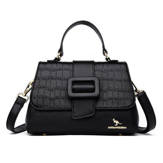New Stone-patterned Small Square Shoulder Bag