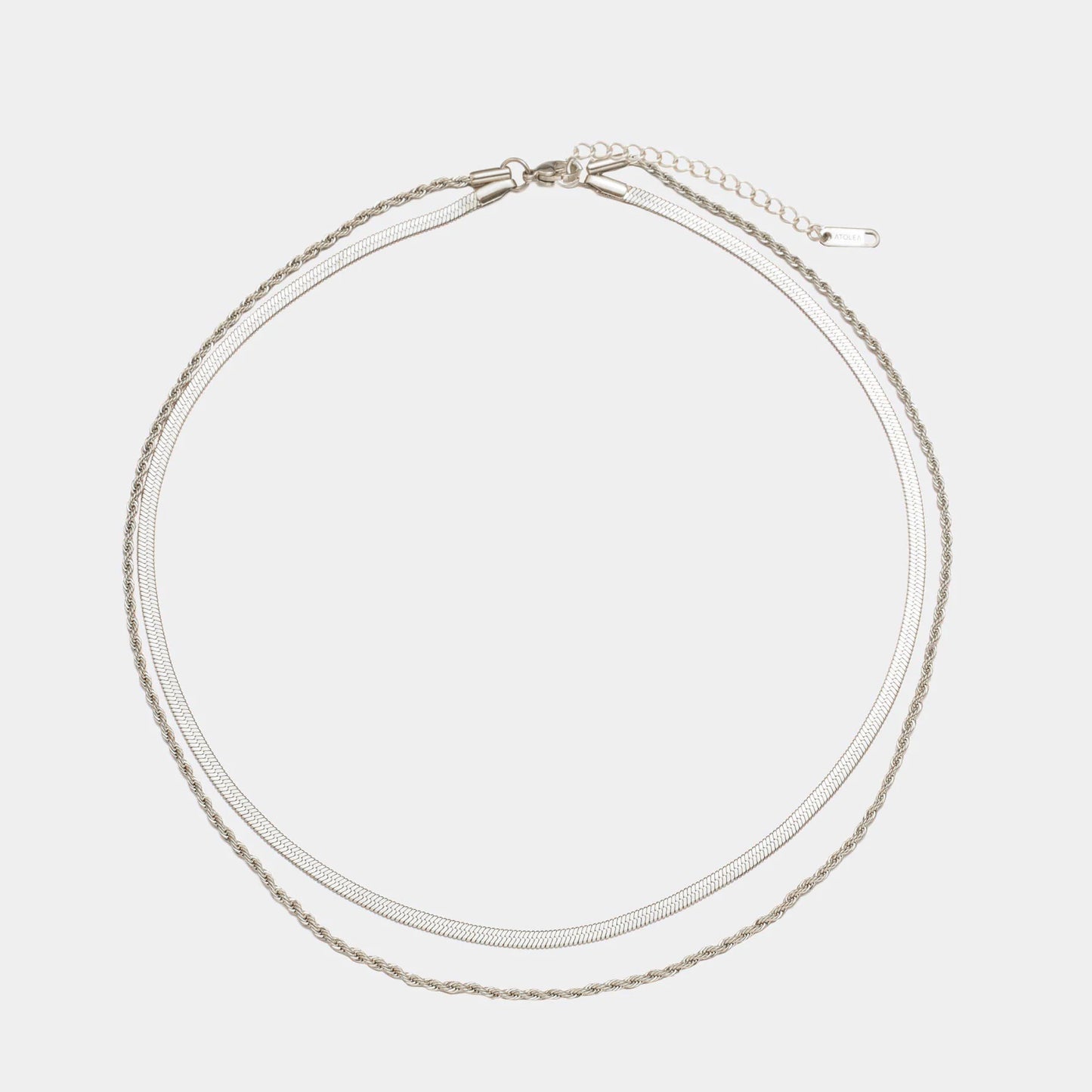 Vintage Double-Layer Snake-Chain Flat Necklace For Women
