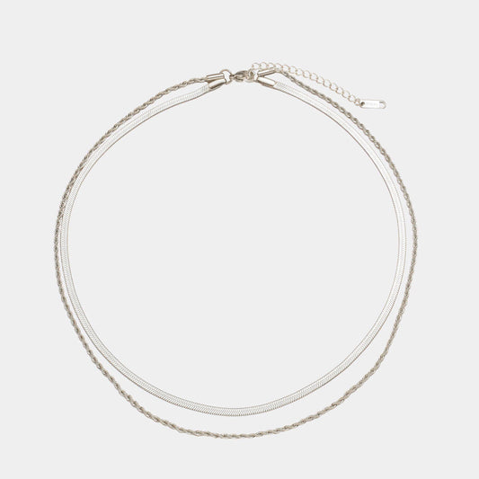 Vintage Double-Layer Snake-Chain Flat Necklace For Women
