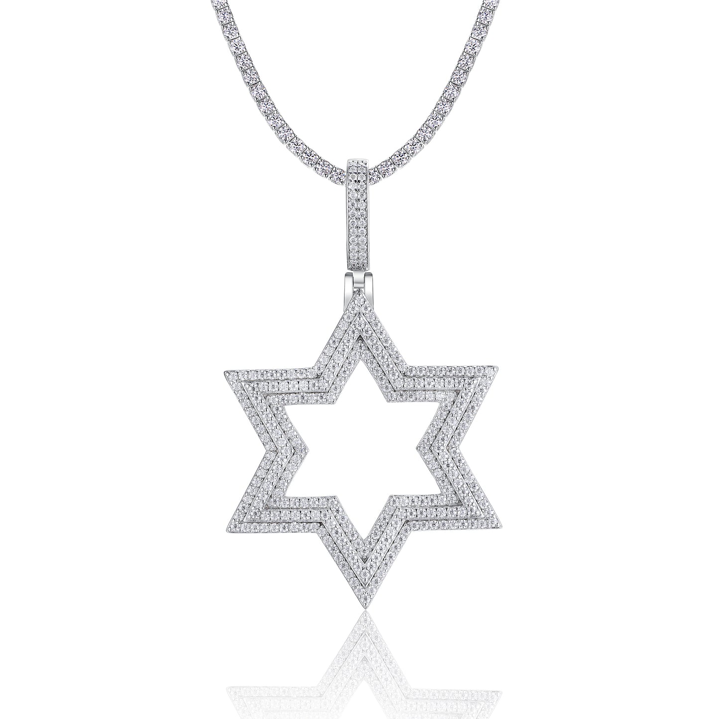 Shining Starlight - A Fashionable And Trendy Necklace Pendant Set With Top-quality Moissanite S925 Silver And Platinum Plating Can Be Tested With A Diamond Pen