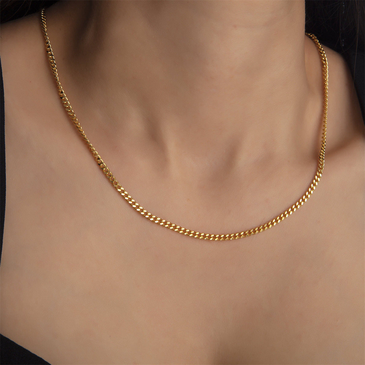 Stainless Steel 18k Gold Flat Snake Chain