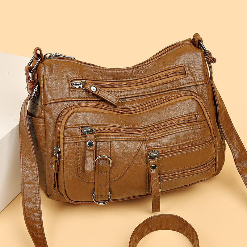 Summer New Arrival PU Fashionable Trendy Soft Washable Shoulder Bag
