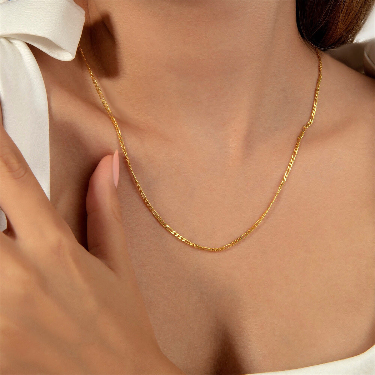 Stainless Steel 18k Gold Flat Snake Chain