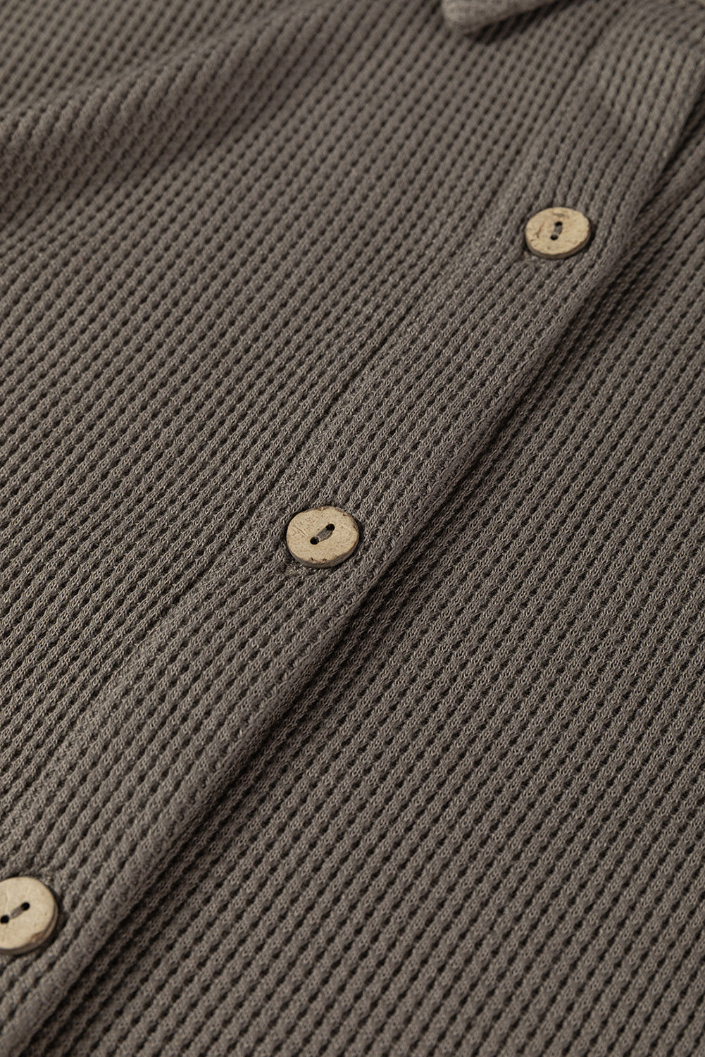 Simply Taupe Waffle Knit Shirt Tunic Dress