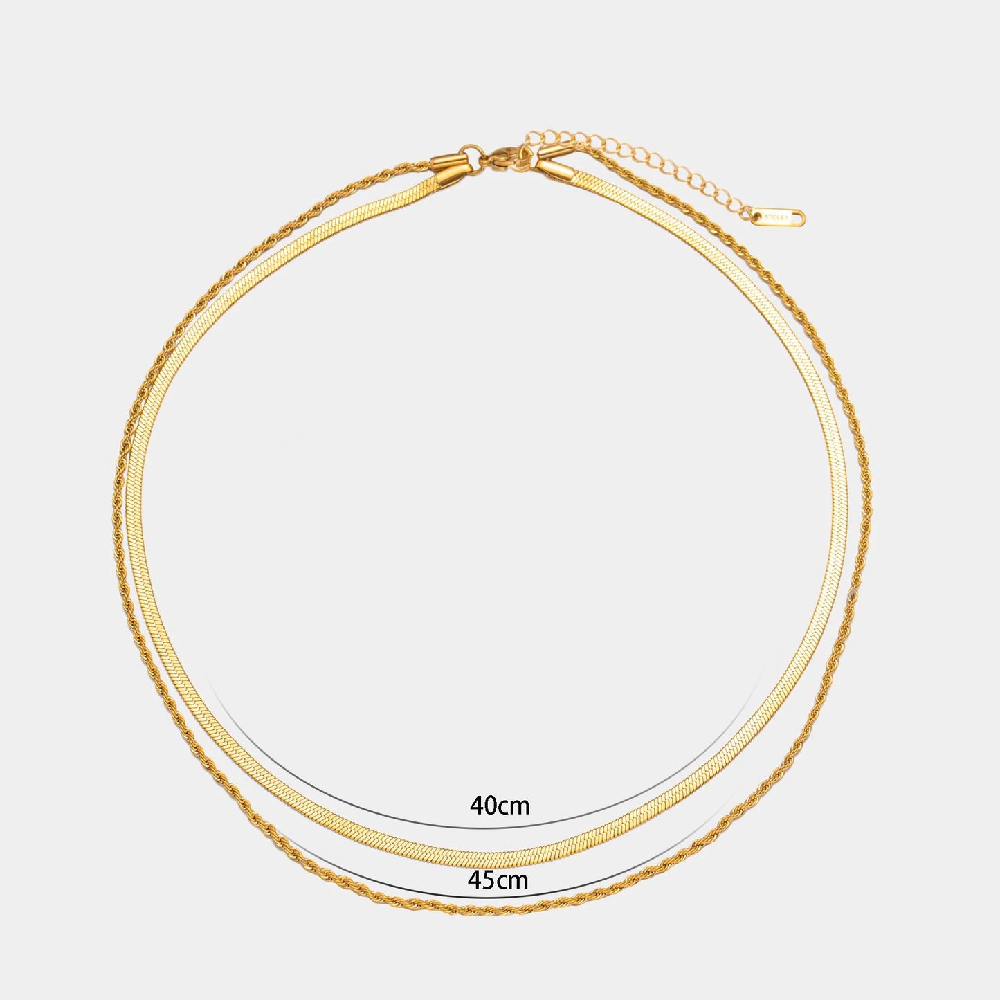 Vintage Double-Layer Snake-Chain Flat Necklace For Women
