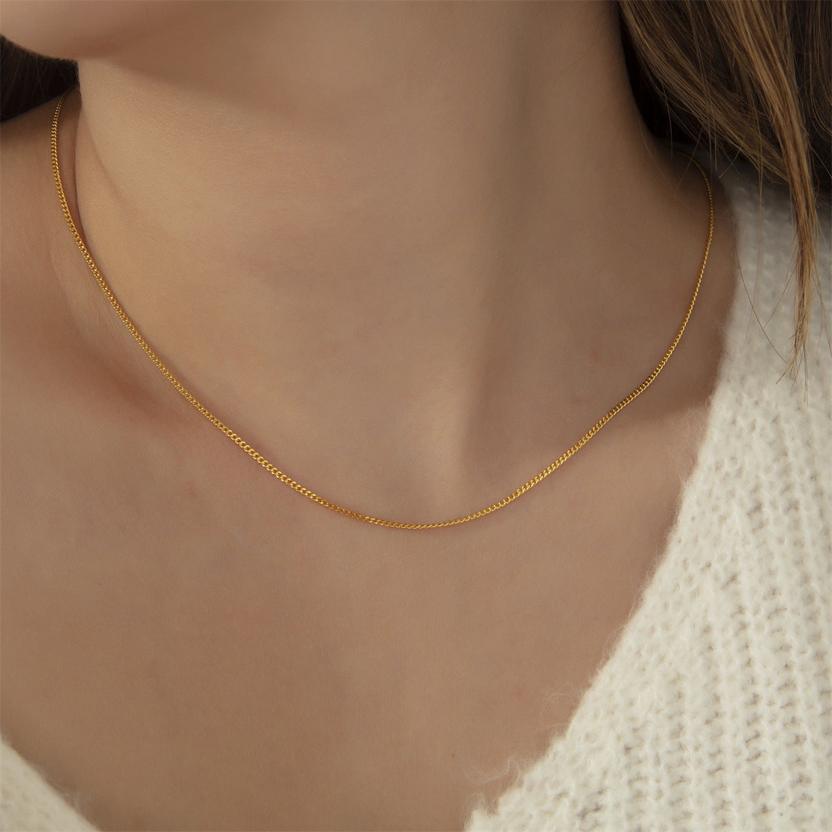 Stainless Steel 18k Gold Flat Snake Chain