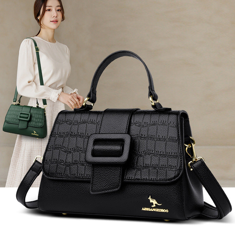 New Stone-patterned Small Square Shoulder Bag