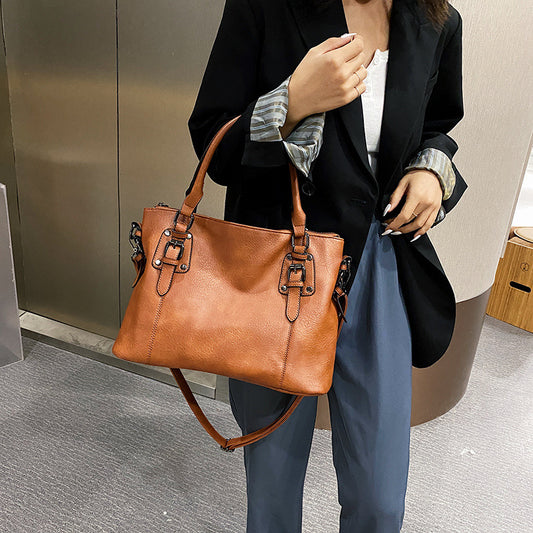 Women's Vintage Minimalist Shoulder Large-Capacity Crossbody Bag
