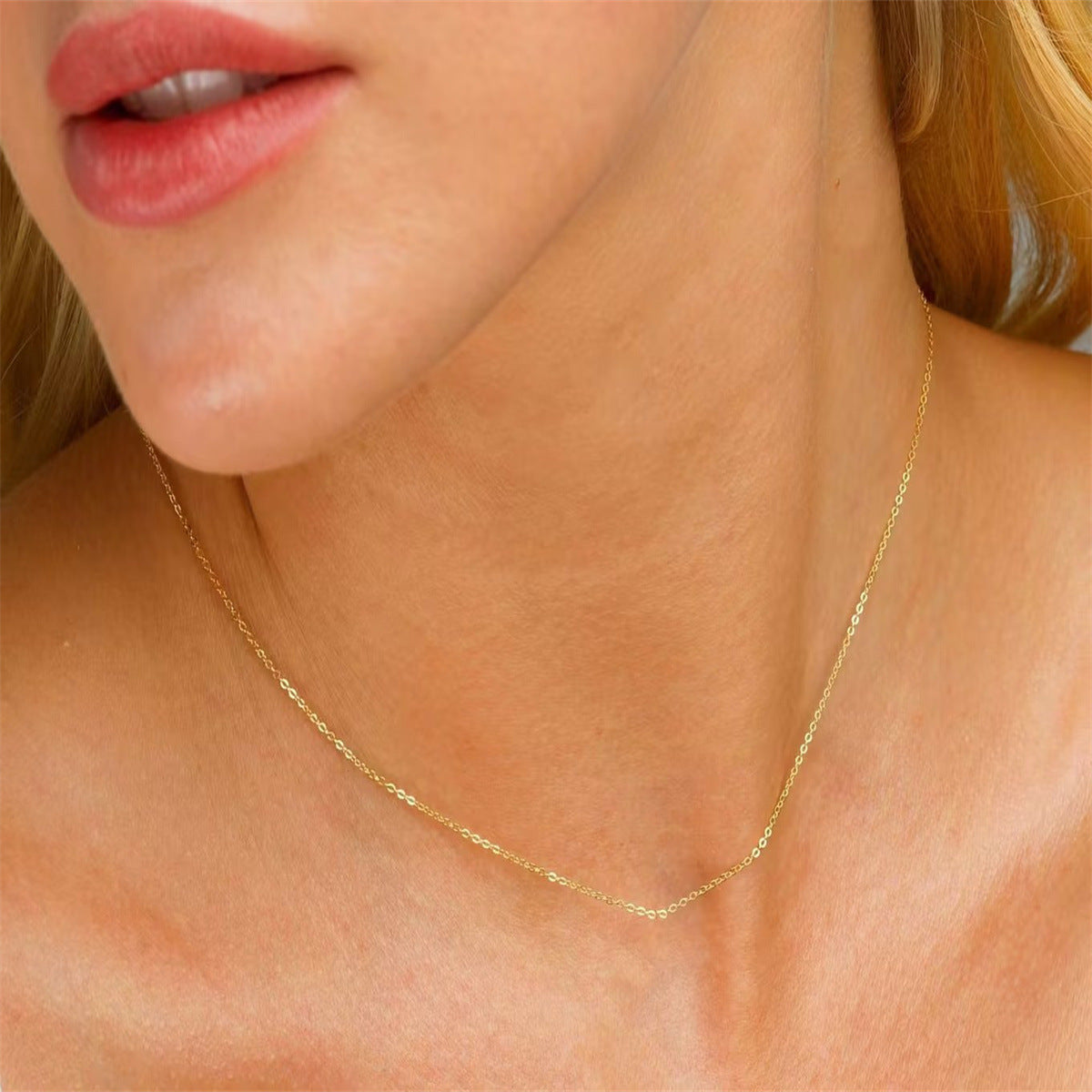 Stainless Steel 18k Gold Flat Snake Chain