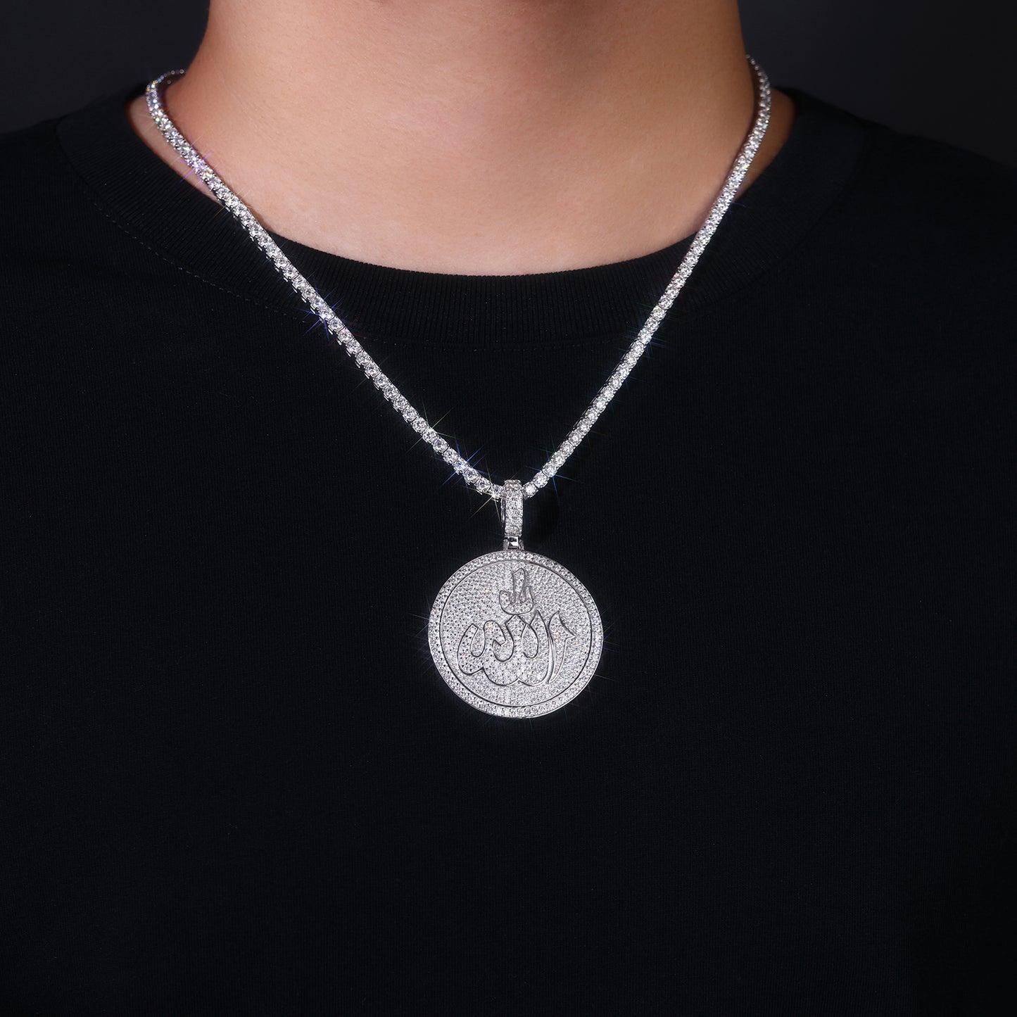 Silver Snow Star Crown - A Fashionable And Trendy Necklace Pendant Set With Top-quality Moissanite S925 And Platinum Plating. It Can Be Tested With A Diamond Pen