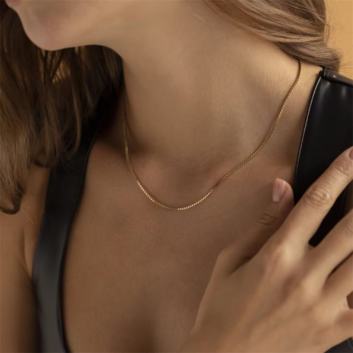 Stainless Steel 18k Gold Flat Snake Chain