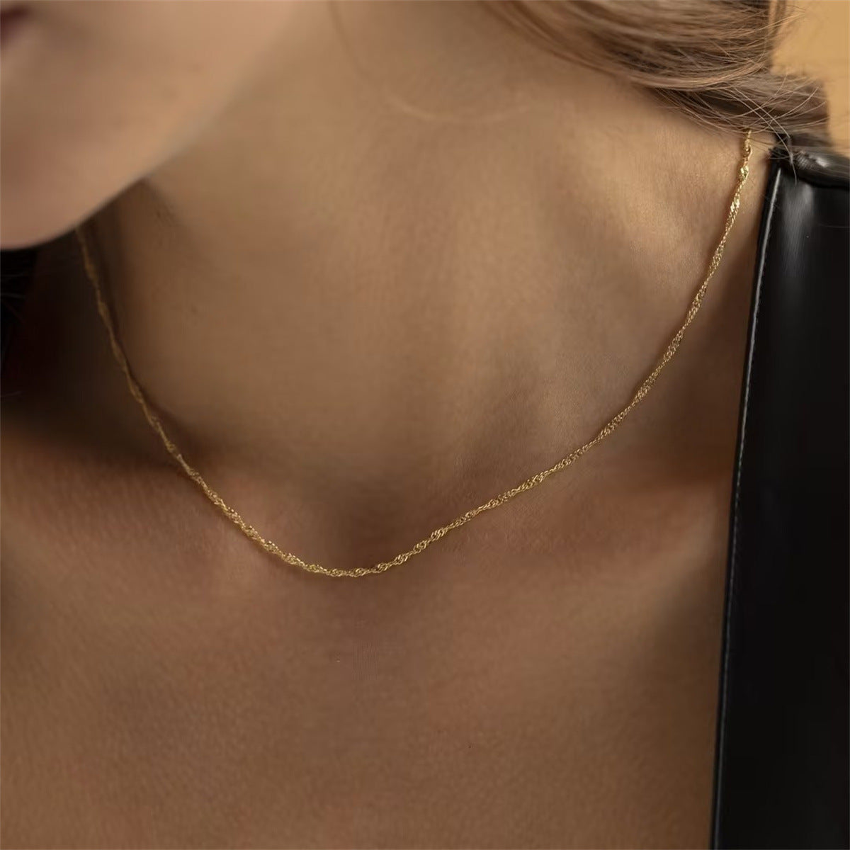 Stainless Steel 18k Gold Flat Snake Chain